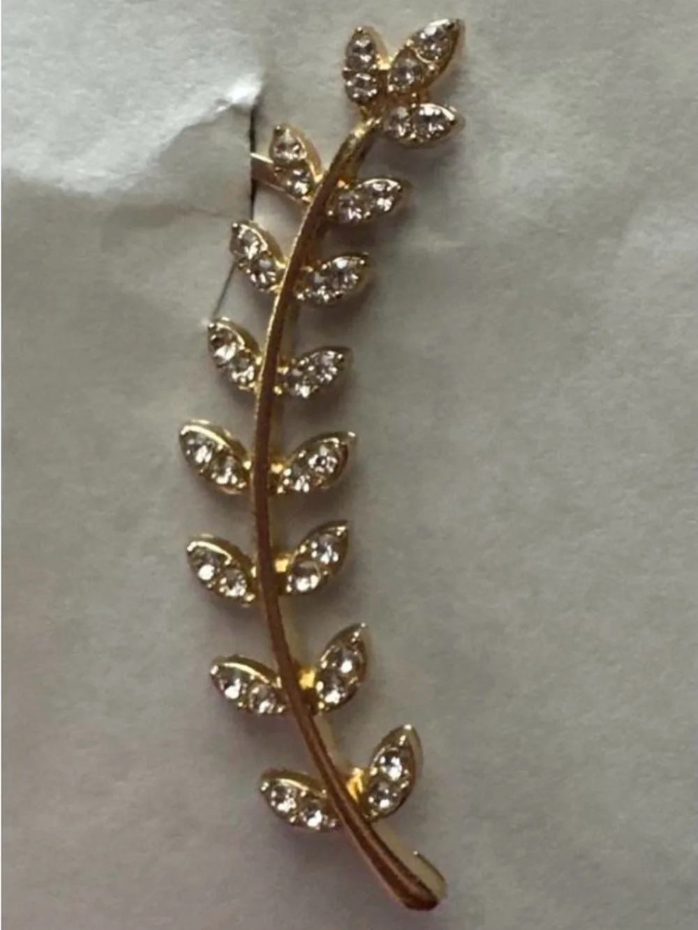 Gold Crystal Leaf Ear Cuff - Women Jewelry